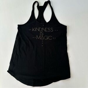 Black Tank Top with 'Kindness is Magic' Print